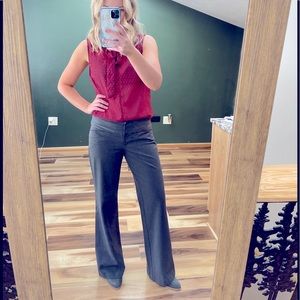 Gray wide leg dress pant